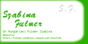 szabina fulmer business card